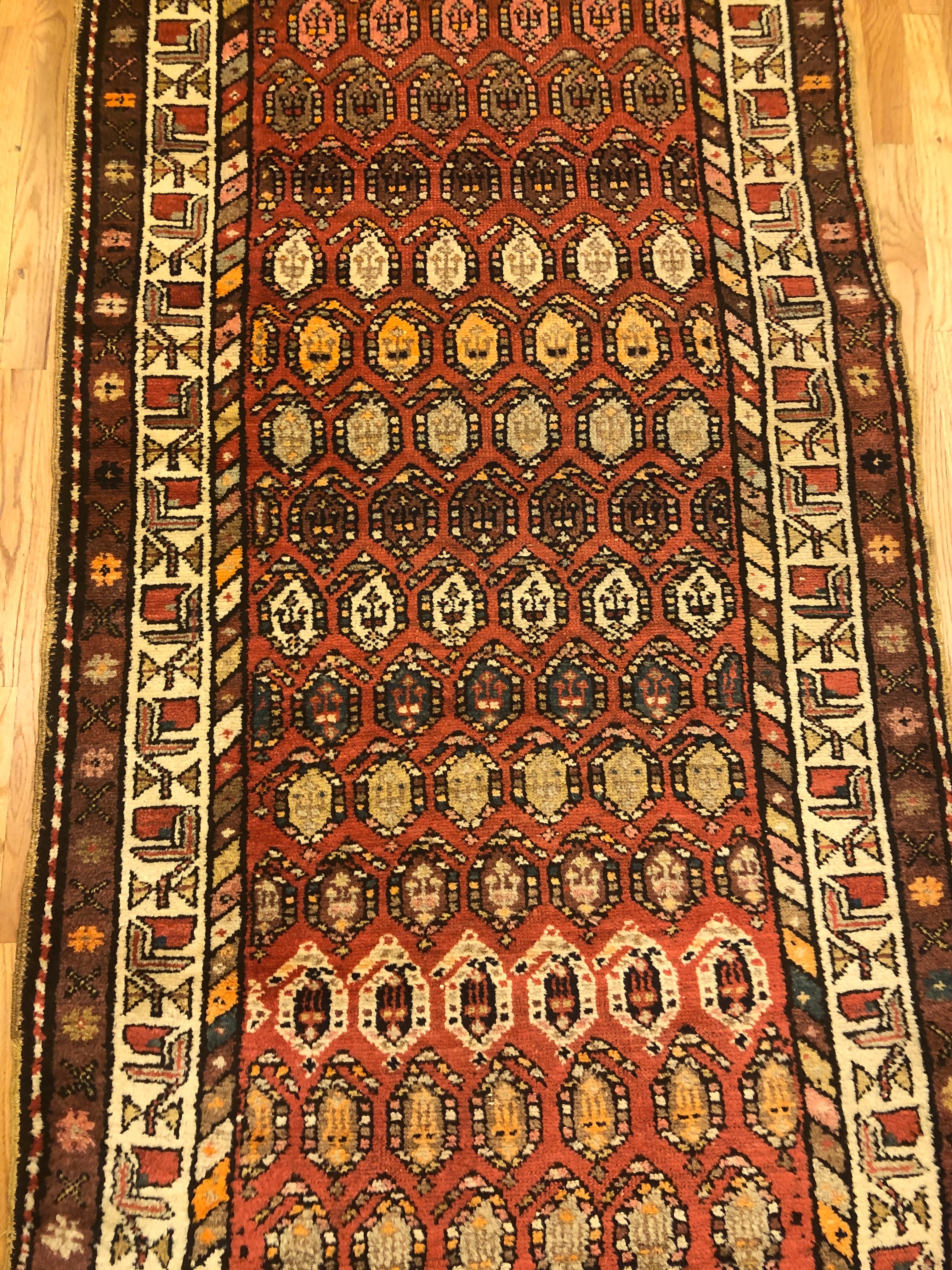 12'4 x 3'4ft Kolyai Runner Handmade Woven Genuine Antique Rug (ca.18 –  JEM5decor