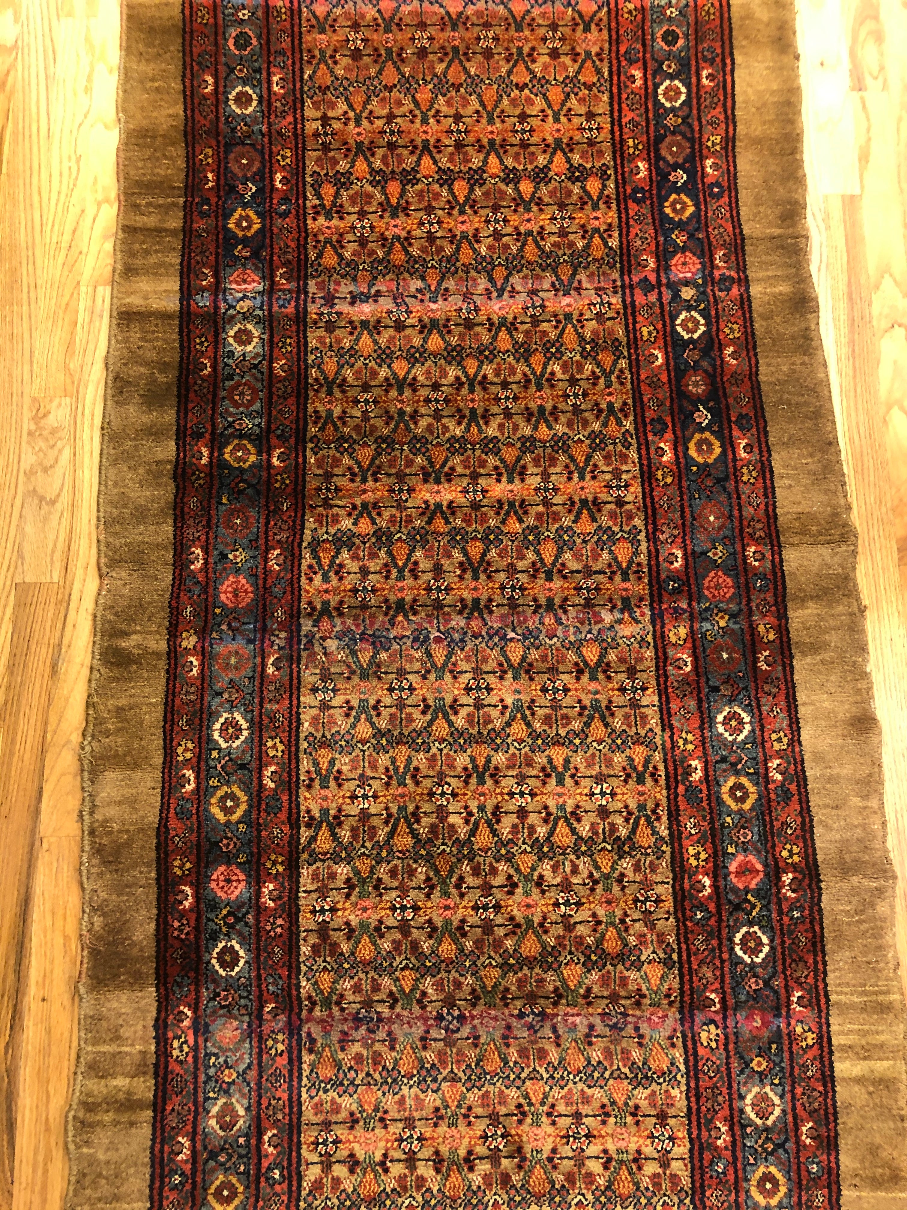 12'4 x 3'4ft Kolyai Runner Handmade Woven Genuine Antique Rug (ca.18 –  JEM5decor