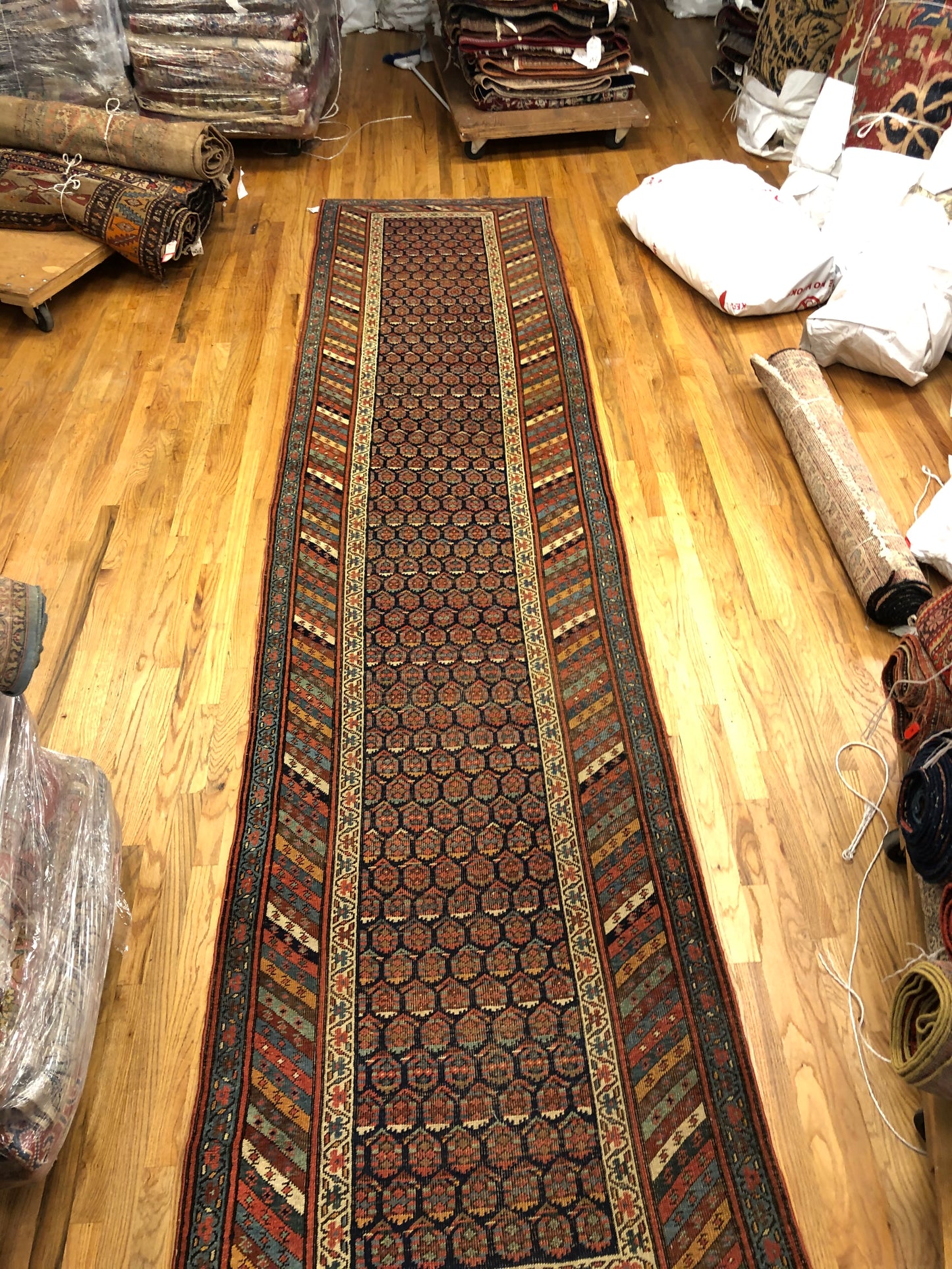 14'9x3'5ft Bidjar Runner(ca.1800) Handmade Woven Genuine Antique Rug