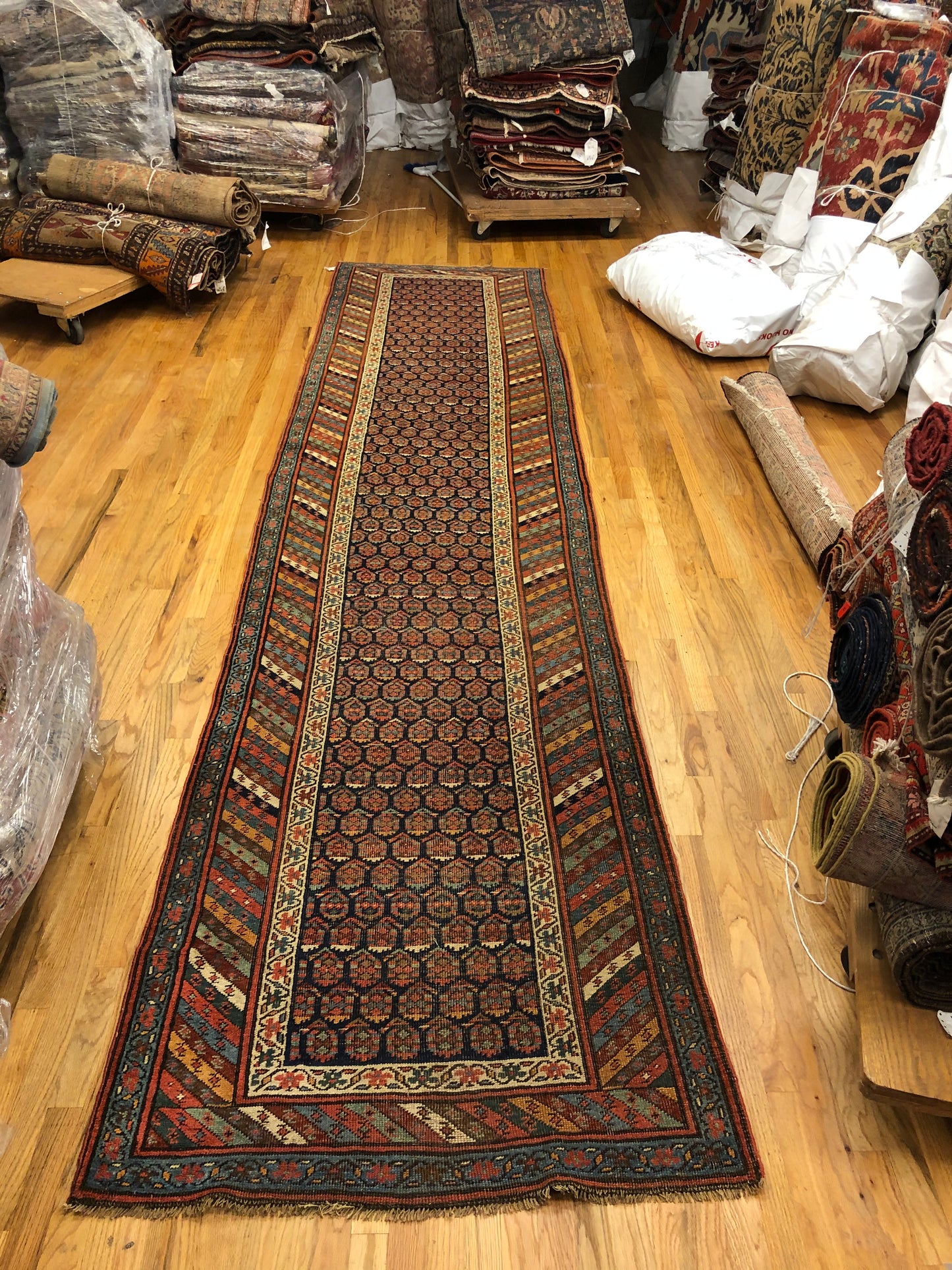 14'9x3'5ft Bidjar Runner(ca.1800) Handmade Woven Genuine Antique Rug