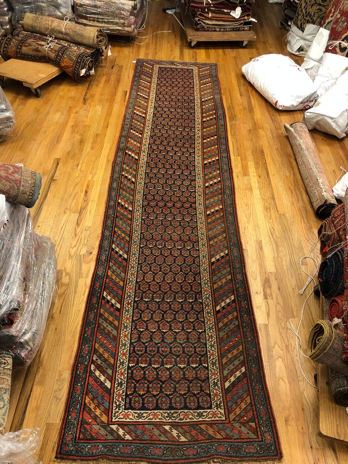 14'9x3'5ft Bidjar Runner(ca.1800) Handmade Woven Genuine Antique Rug