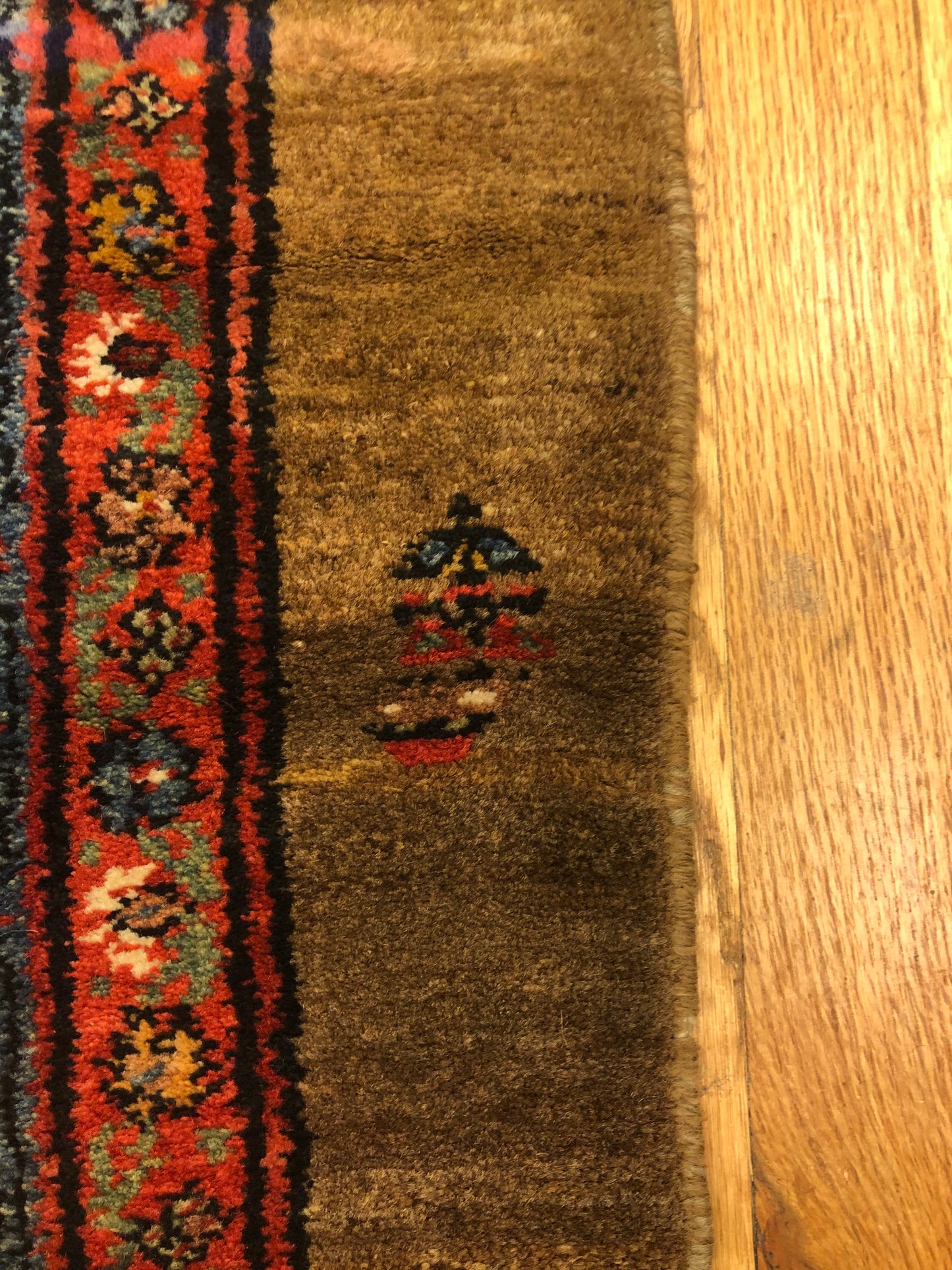 18'5" x 3'6"ft Sarap Camel Hair Runner Handmade Woven Genuine Antique Rug (ca.1840)
