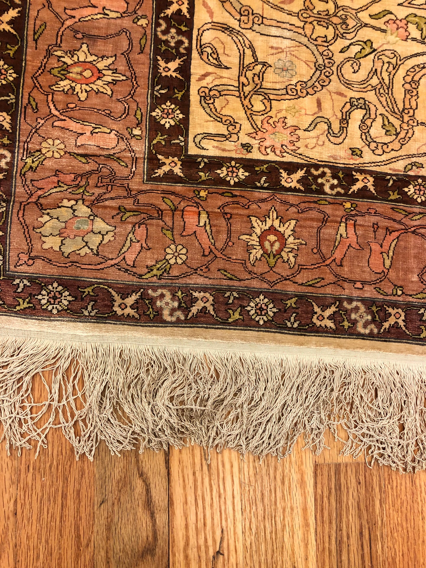 3'5 x 2'10ft Silk RARE (ca.1950) Handmade Woven Genuine Rug