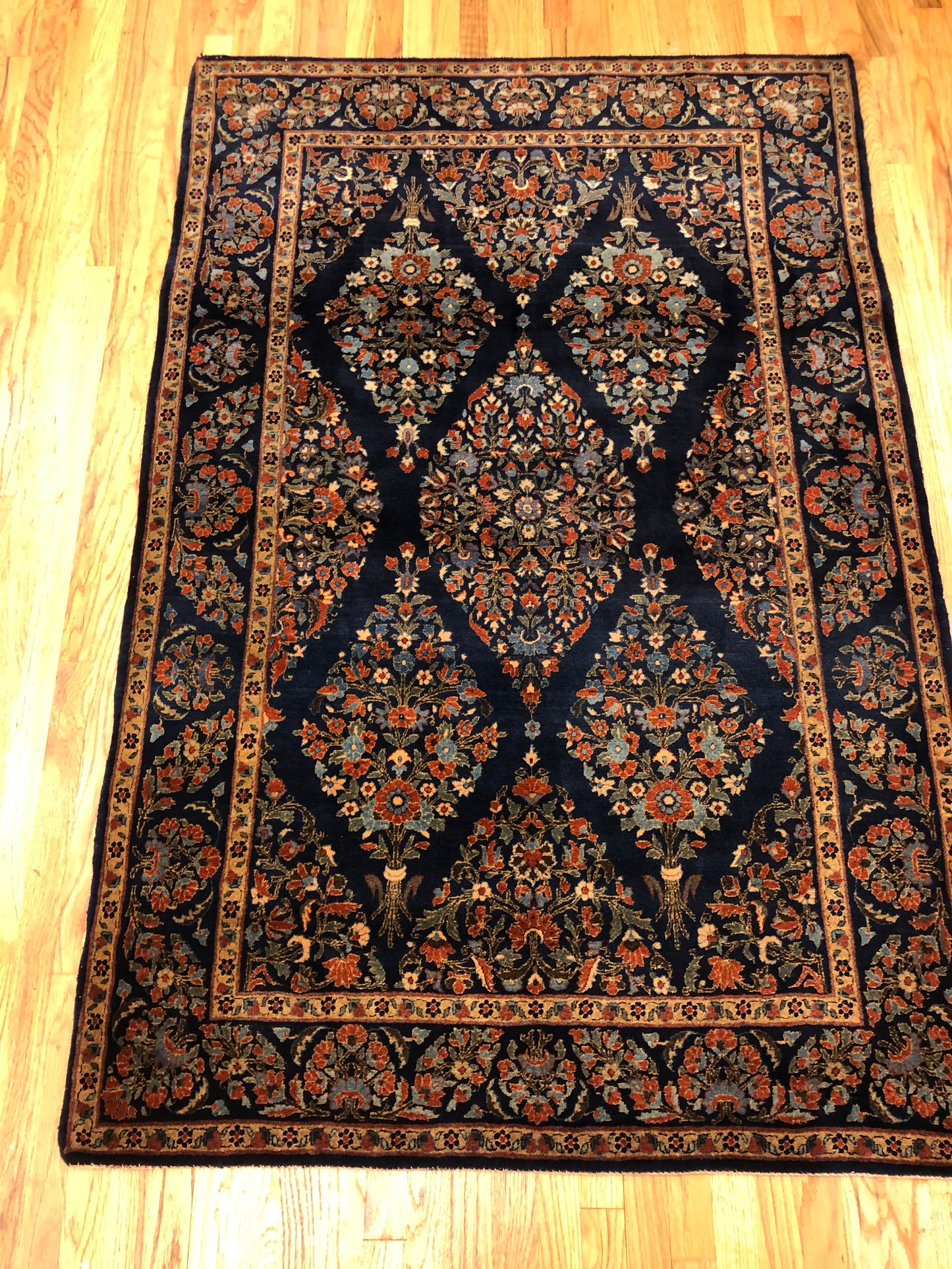 6'6 x 4'4ft Manchester Wool (ca.1820) Handmade Genuine Antique Rug