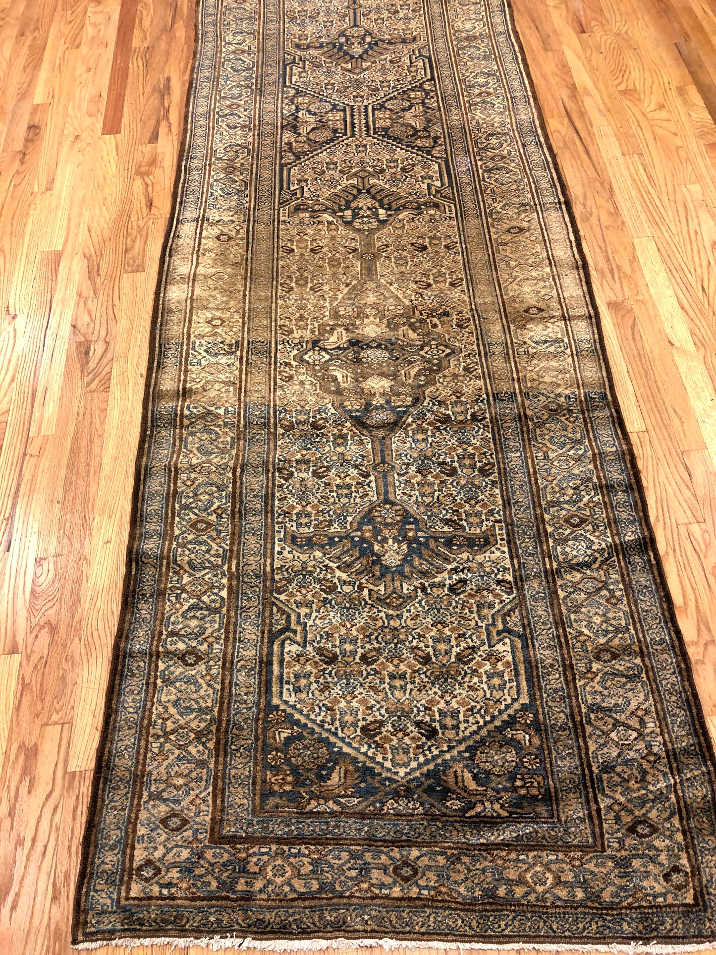 Bibikabad 3'6 x 20'10 - Runner (ca.1850) Handmade