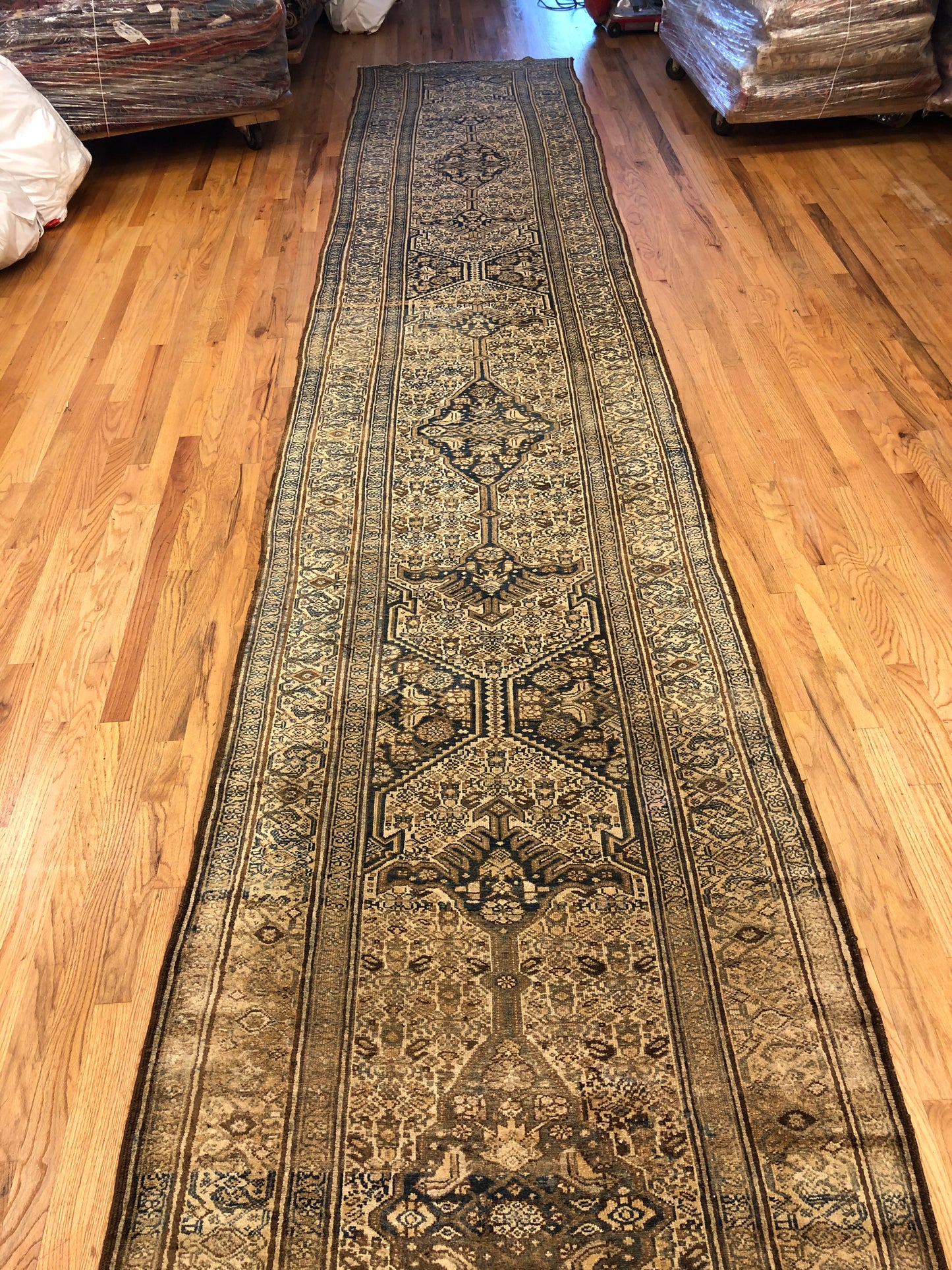 Bibikabad 3'6 x 20'10 - Runner (ca.1850) Handmade