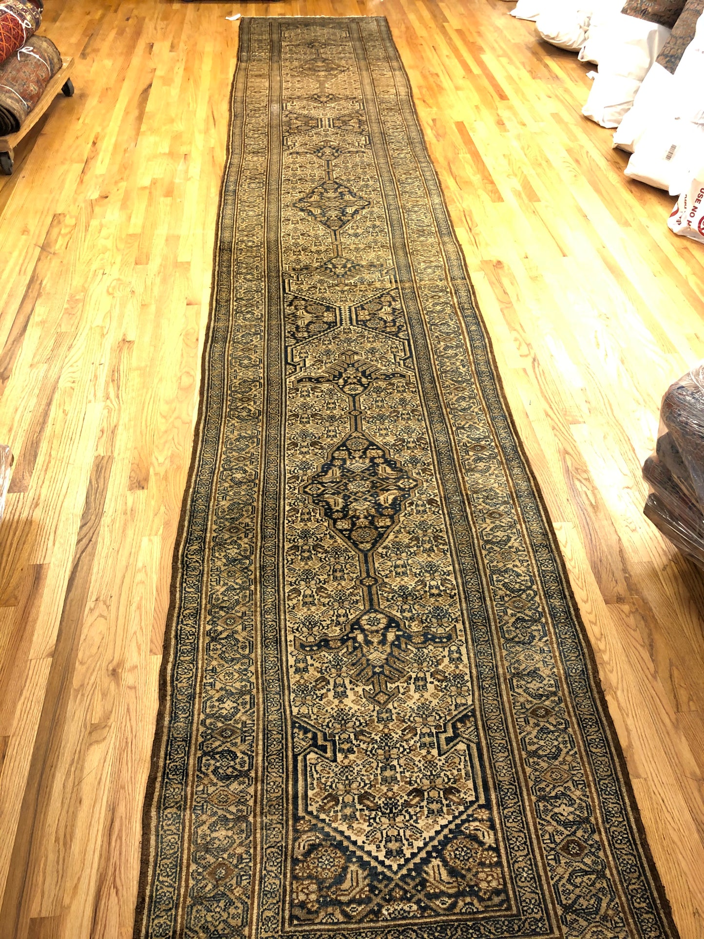 Bibikabad 3'6 x 20'10 - Runner (ca.1850) Handmade