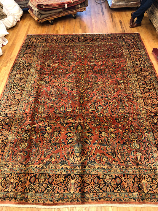 Sarouk - Area Rug 12 x 9 ft (ca.1900) Handmade