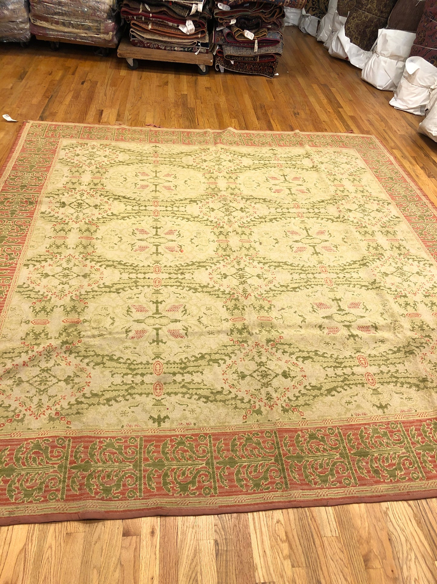 Spanish - Area Rug 9'10 x 9'4 ft (ca.1880) Handmade