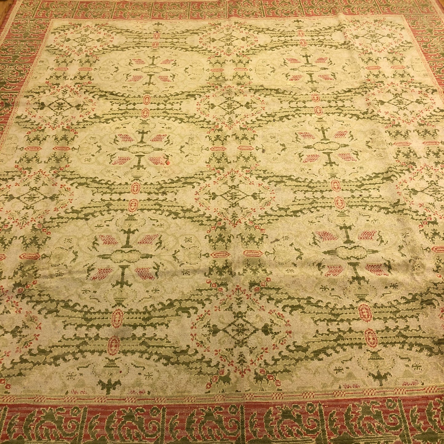 Spanish - Area Rug 9'10 x 9'4 ft (ca.1880) Handmade