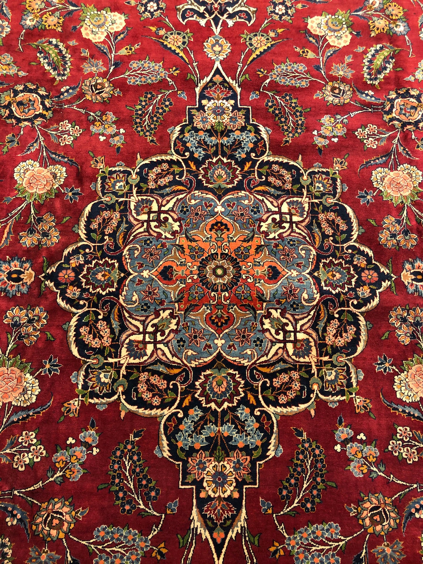 Kashan Area Rug 10.9 x 14 ft (ca.1870) Handmade