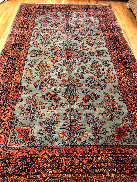 Manchester Wool Kashan - Area Rug 8'10 x 15'7 ft (ca.1850) Handmade